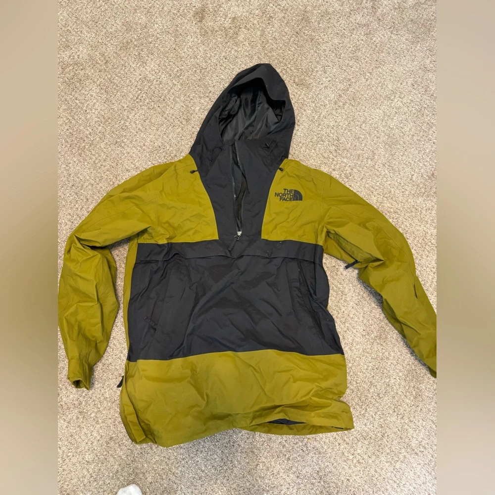 The North Face Olive Green & Black Hooded Raincoat